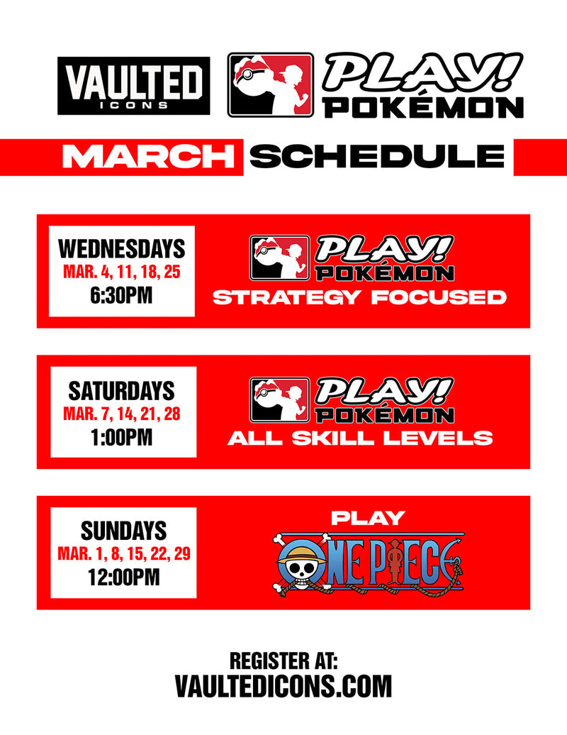 Play Pokemon Vancouver | Play Pokemon Richmond | Play One Piece Vancouver | Vaulted Icons
