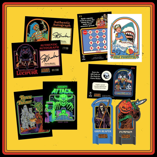 2026 Cryptozoic Steven Rhodes Playpaks: Frightful Fun Series 1 Blaster Box – 4 Packs (Pre-Order) | Vaulted Icons | Game | Autograph