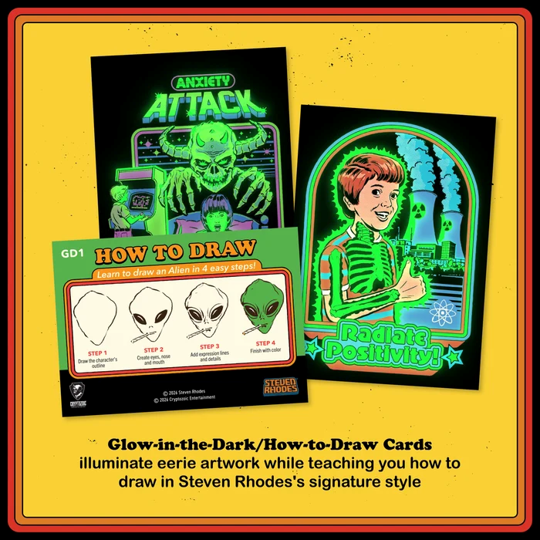 2026 Cryptozoic Steven Rhodes Playpaks: Frightful Fun Series 1 Blaster Box – 4 Packs (Pre-Order) | Vaulted Icons | Game | Autograph | Glow In The Dark