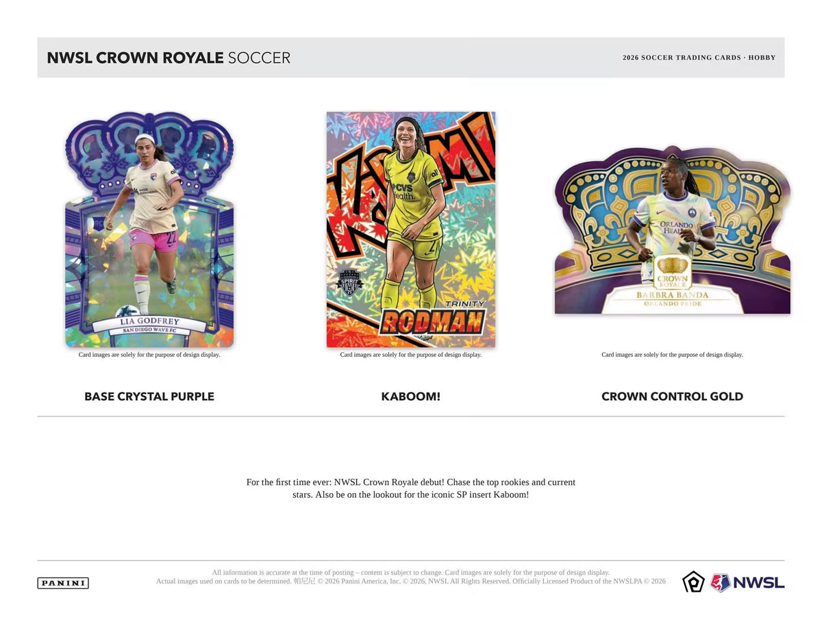 2026 Panini Crown Royale NWSL Soccer Hobby Box (Pre-Order) | Vaulted Icons | Soccer