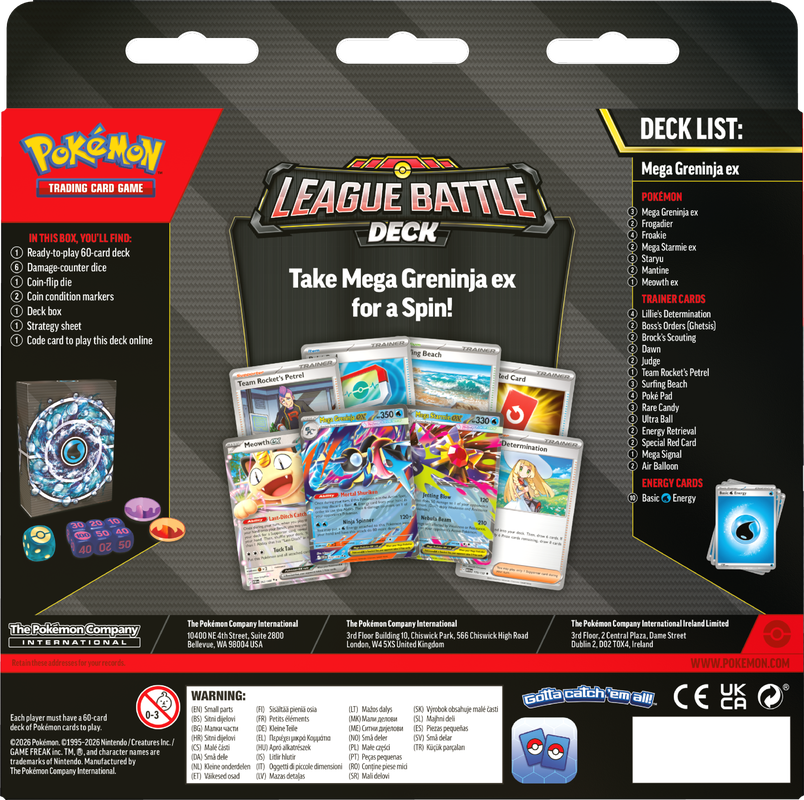 Pokémon TCG: Mega Greninja ex League Battle Deck (Pre-Order) | Vaulted Icons | Trading Card Game | Mega Greninja ex