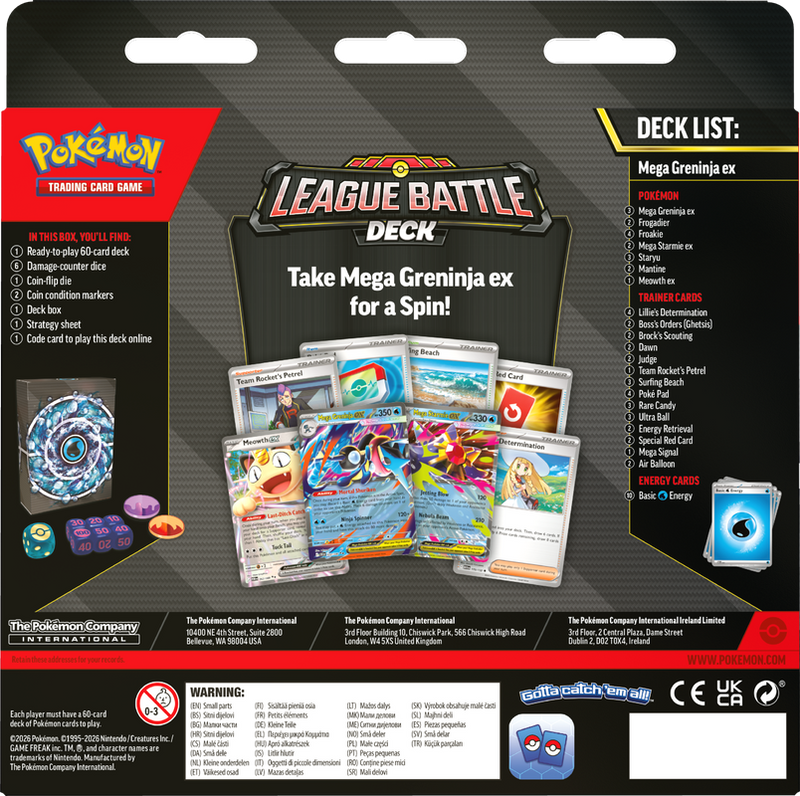 Pokémon TCG: Mega Greninja ex League Battle Deck (Pre-Order) | Vaulted Icons | Trading Card Game | Mega Greninja ex