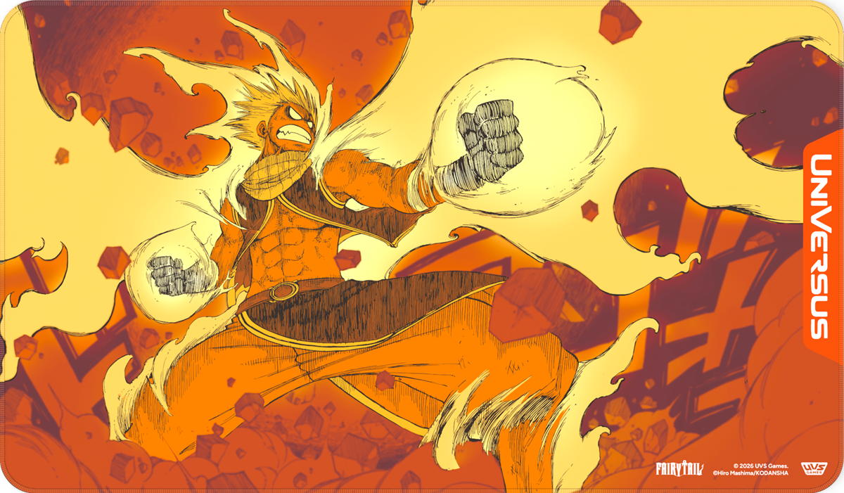 UniVersus TCG: Fairy Tail – All Fired Up! Natsu Playmat (Pre-Order) | Vaulted Icons